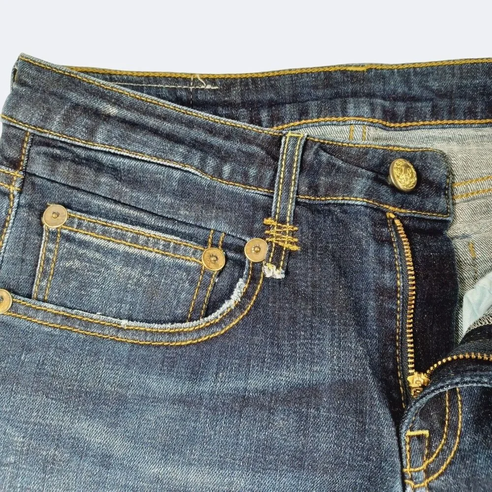 R13 Boy Skinny Seattle Vintage Rip Women's Mid-Rise Stretch Jeans Size 26